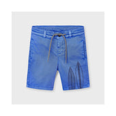 Mayoral Boys Sky Blue Printed Shorts
